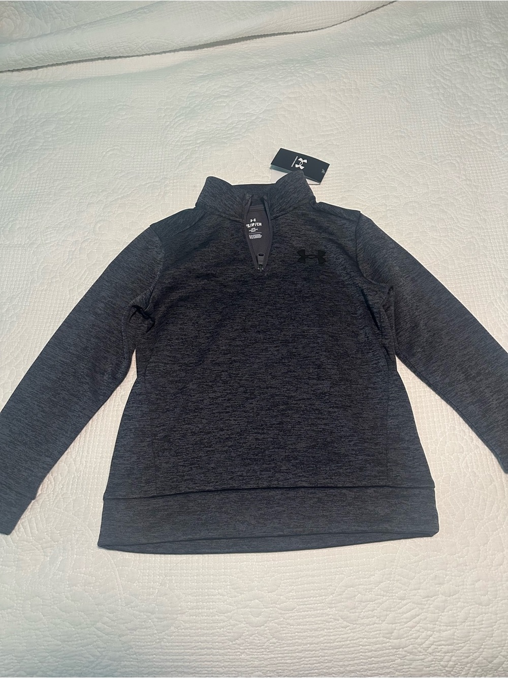 Under Armour Youth Boys Charcoal Heather Quarter-Zip Pullover